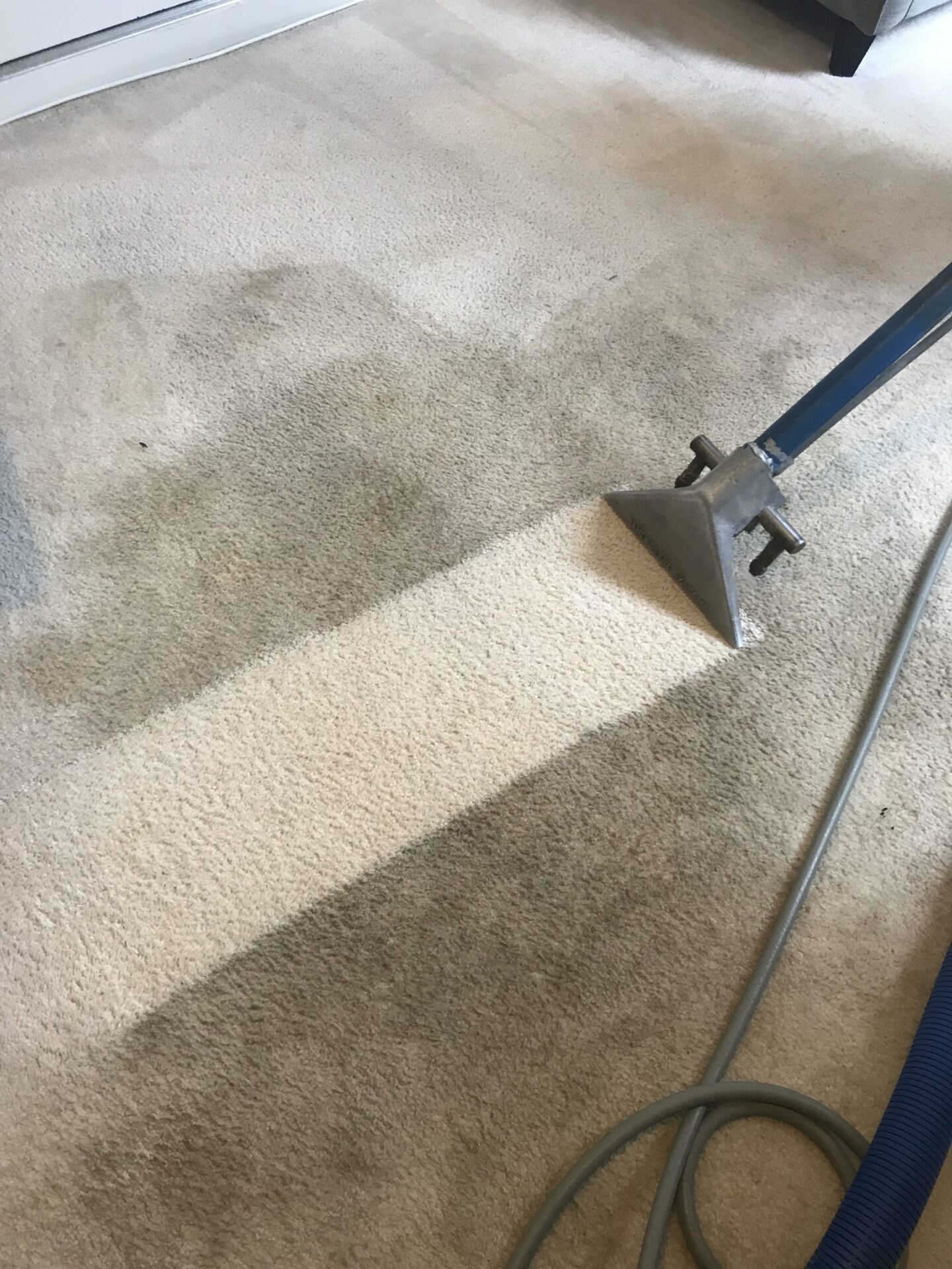 A closeup look at the vacuum cleaner cleaning the floor